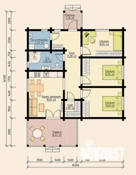 Дом 123м², 1-этажный, участок 6 сот.