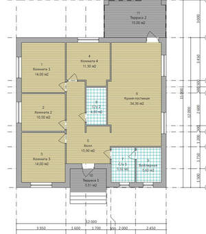 Дом 132м², 1-этажный, участок 7 сот.