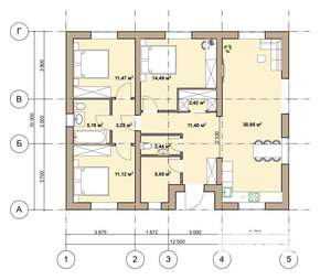 Дом 125м², 1-этажный, участок 6 сот.