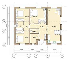 Коттедж 125м², 1-этажный, участок 6 сот.