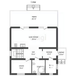 Дом 185м², 2-этажный, участок 6 сот.  