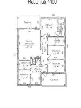 Дом 165м², 1-этажный, участок 10 сот.  