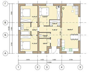 Дом 125м², 1-этажный, участок 6 сот.  