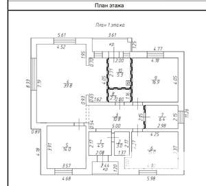 Дом 120м², 1-этажный, участок 6 сот.  