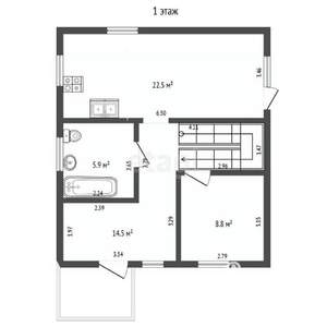 Дом 99м², 2-этажный, участок 5 сот.  