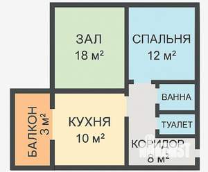 2-к квартира, на длительный срок, 55м2, 6/11 этаж