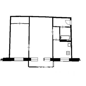 2-к квартира, на длительный срок, 45м2, 5/5 этаж
