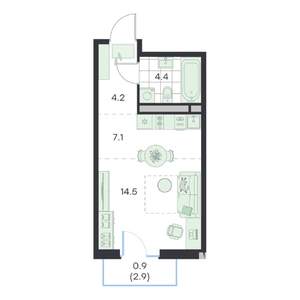 1-к квартира, вторичка, 31м2, 2/5 этаж