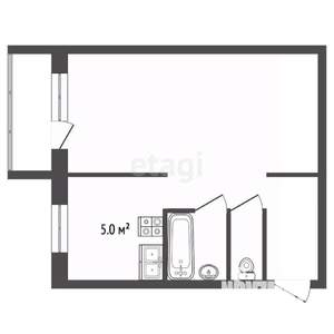 1-к квартира, вторичка, 30м2, 4/5 этаж
