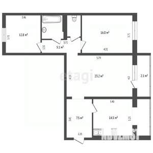 3-к квартира, вторичка, 86м2, 6/12 этаж