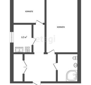2-к квартира, вторичка, 42м2, 21/22 этаж