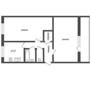 2-к квартира, вторичка, 47м2, 5/5 этаж