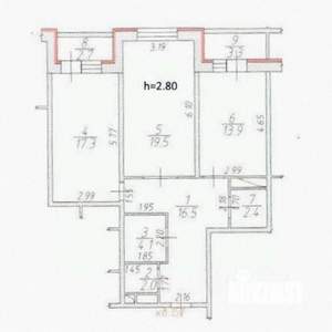 2-к квартира, вторичка, 76м2, 5/17 этаж