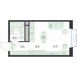 1-к квартира, вторичка, 28м2, 2/5 этаж