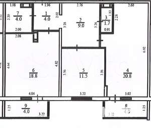 3-к квартира, вторичка, 69м2, 1/17 этаж