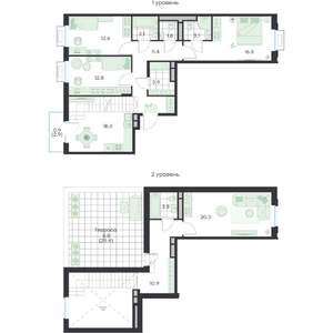 4-к квартира, вторичка, 128м2, 4/5 этаж