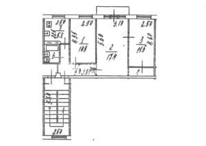 3-к квартира, вторичка, 57м2, 3/5 этаж