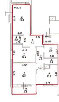 3-к квартира, вторичка, 75м2, 16/22 этаж