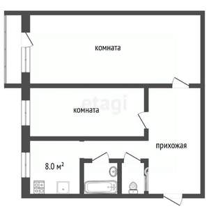 2-к квартира, вторичка, 45м2, 3/5 этаж