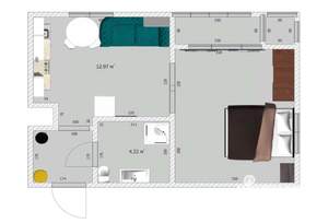 1-к квартира, вторичка, 36м2, 15/18 этаж