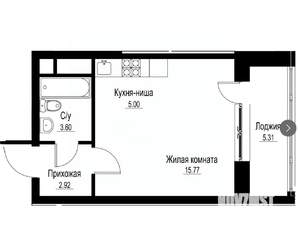 Студия квартира, вторичка, 28м2, 8/14 этаж