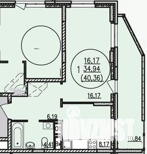 1-к квартира, вторичка, 38м2, 11/19 этаж