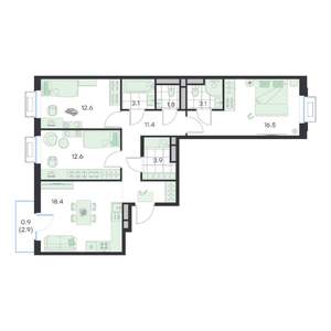 3-к квартира, вторичка, 84м2, 3/5 этаж