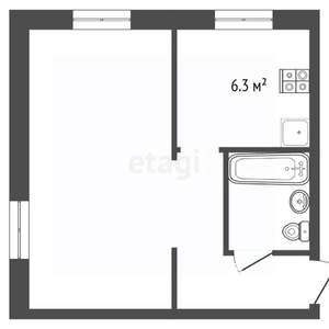 1-к квартира, вторичка, 30м2, 1/5 этаж