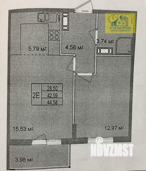 2-к квартира, вторичка, 43м2, 8/17 этаж