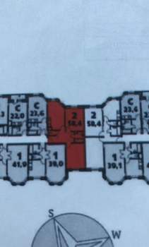 2-к квартира, вторичка, 58м2, 1/3 этаж