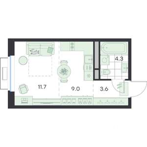 1-к квартира, вторичка, 29м2, 2/5 этаж