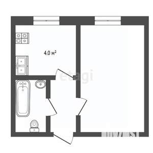 1-к квартира, вторичка, 22м2, 1/5 этаж