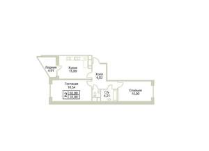 2-к квартира, вторичка, 65м2, 5/17 этаж