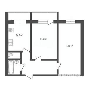 2-к квартира, вторичка, 63м2, 2/14 этаж