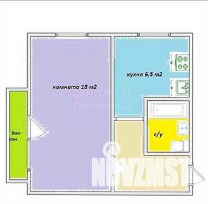 1-к квартира, вторичка, 32м2, 4/5 этаж
