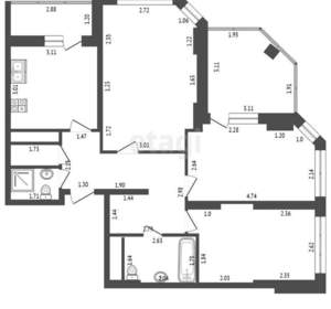 3-к квартира, вторичка, 72м2, 6/18 этаж