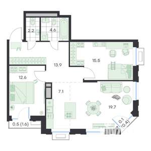 3-к квартира, вторичка, 76м2, 3/5 этаж