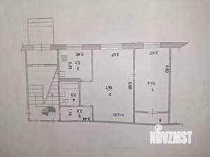 2-к квартира, вторичка, 44м2, 1/5 этаж