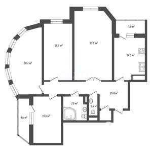 4-к квартира, вторичка, 136м2, 8/21 этаж