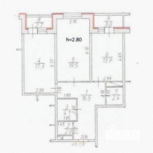 2-к квартира, вторичка, 76м2, 5/17 этаж