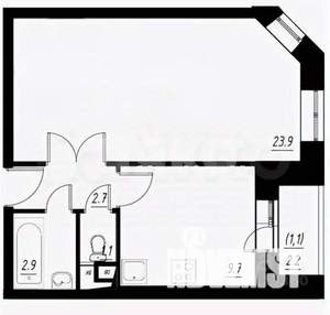 1-к квартира, вторичка, 42м2, 2/3 этаж