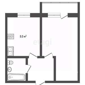 1-к квартира, вторичка, 32м2, 3/5 этаж