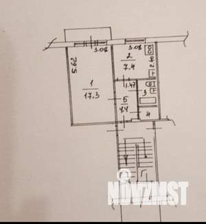 1-к квартира, вторичка, 33м2, 4/5 этаж