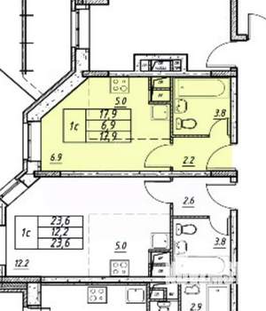 Студия квартира, вторичка, 18м2, 2/3 этаж