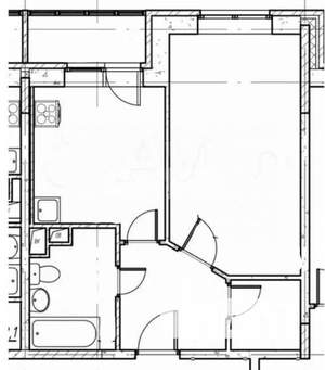 1-к квартира, вторичка, 41м2, 1/3 этаж