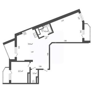 2-к квартира, вторичка, 79м2, 2/20 этаж