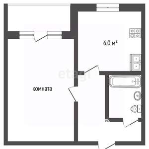 1-к квартира, вторичка, 32м2, 4/5 этаж