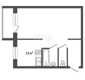 1-к квартира, вторичка, 30м2, 4/5 этаж