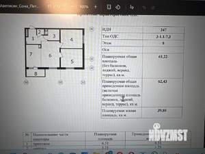 3-к квартира, вторичка, 63м2, 9/17 этаж