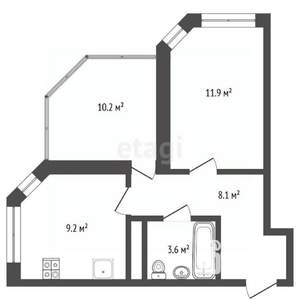 2-к квартира, вторичка, 43м2, 20/22 этаж